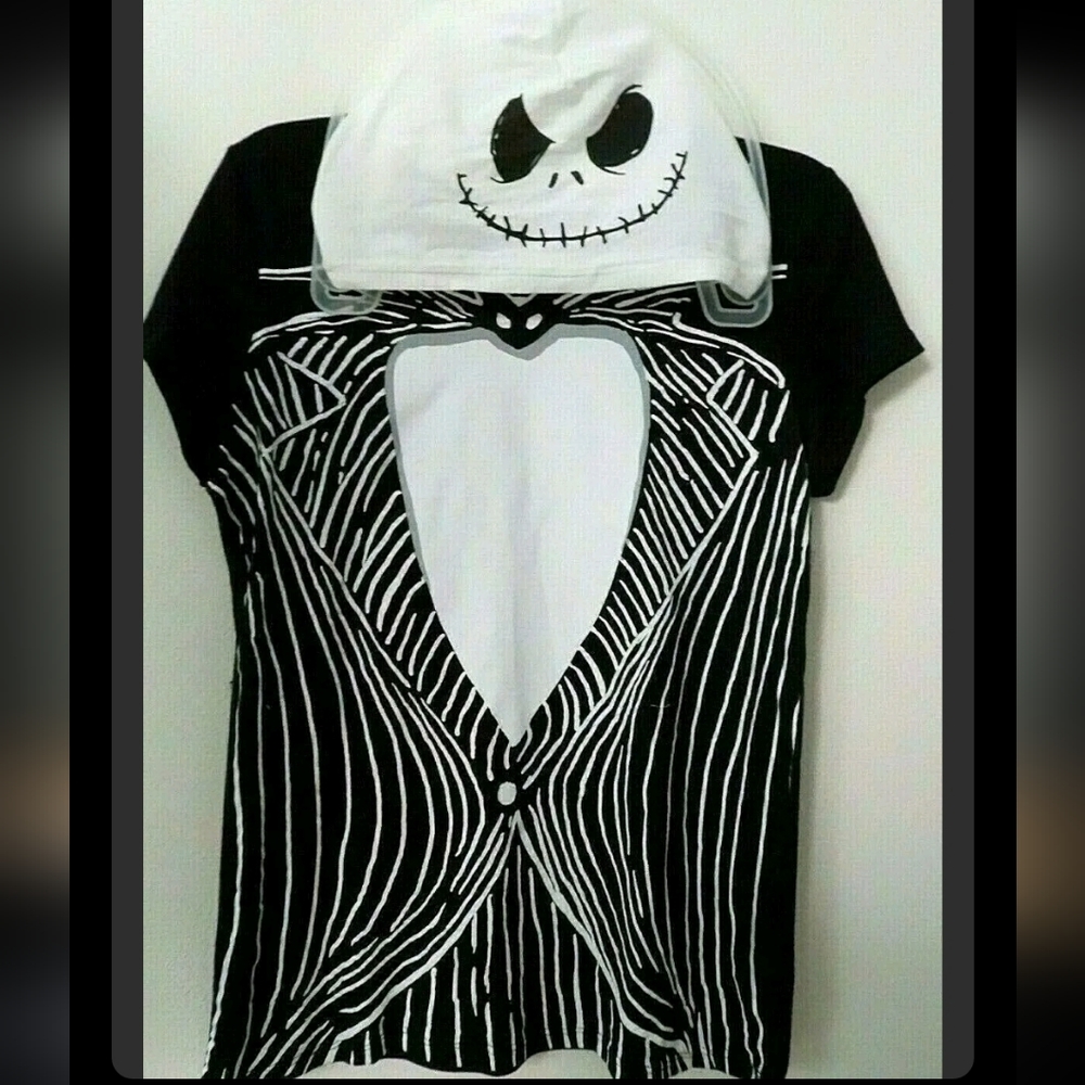Disney Nightmare Before Christmas Jack Skellington hooded cosplay tee